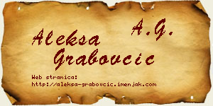 Aleksa Grabovčić vizit kartica